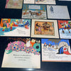 Christmas Cards Vintage Lot of 14 Sleigh Caroling Religious