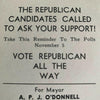 Elyria Ohio 1957 Political Campaign Bookmark Blotter Republican Vintage