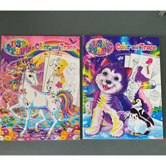 Lisa Frank Color and Trace Coloring Activity Books Unicorn Husky Penguin New